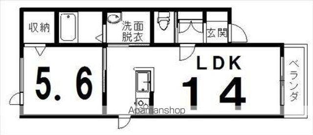 メゾンフォンテーヌ(1LDK/1階)の間取り写真