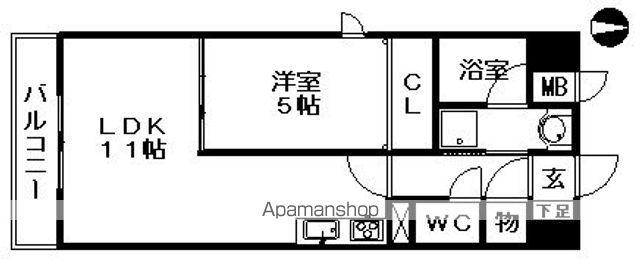 AS ONE(1LDK/4階)の間取り写真