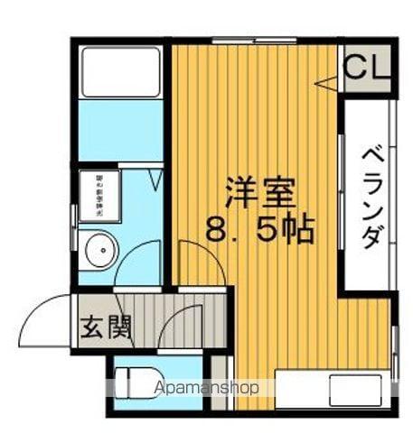 ナガタマンションⅡ(ワンルーム/2階)の間取り写真