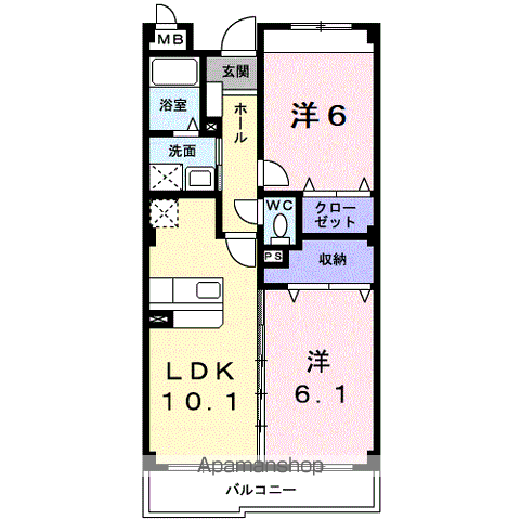 SUNSOLEIL21(2LDK/3階)の間取り写真