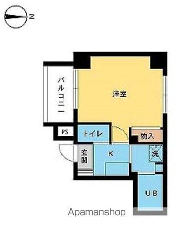 スカイコート渋谷初台(1K/6階)の間取り写真