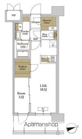 RJRプレシア川口(1LDK/6階)の間取り写真