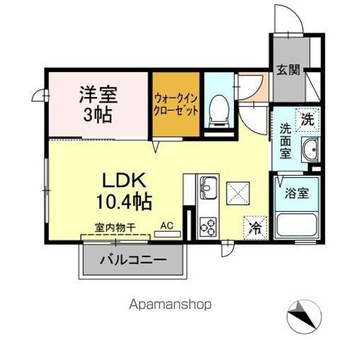 アベニーレ Ⅱ(1LDK/1階)の間取り写真
