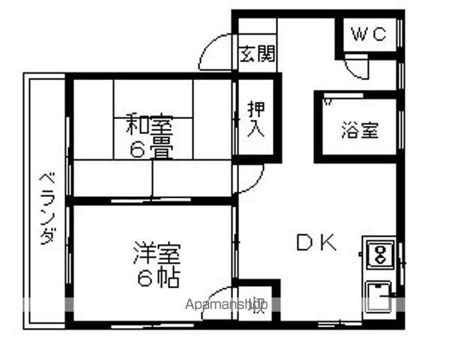 メゾンルピナABC(2DK/1階)の間取り写真