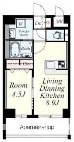 エルヴィータ箱崎(1LDK/2階)の間取り写真