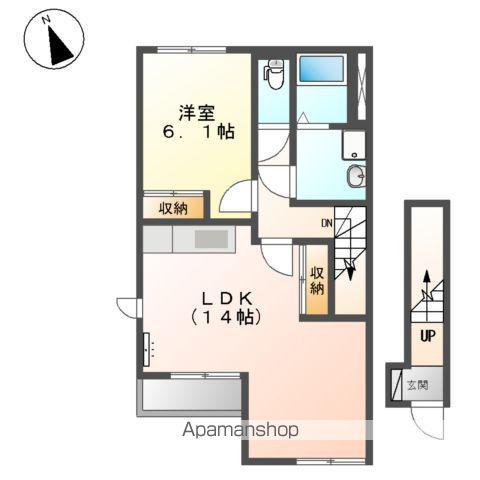 サニーヴィラ柿谷(1LDK/2階)の間取り写真