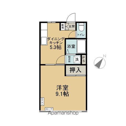 シオンパレスMOYA(1DK/2階)の間取り写真