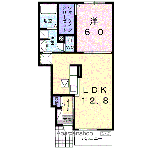 グリーンガーデンⅢ(1LDK/1階)の間取り写真