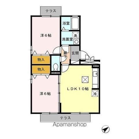 マウンテンクレストヴュー(2LDK/1階)の間取り写真