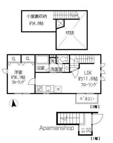 ベルフレール(1LDK/2階)の間取り写真