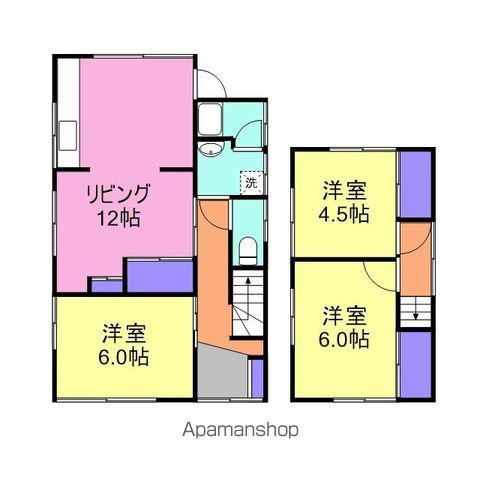 岩徳線 岩国駅 徒歩15分 2階建 築48年(3LDK)の間取り写真