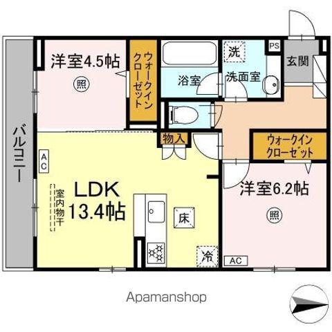 D-ROOM南福岡(2LDK/1階)の間取り写真