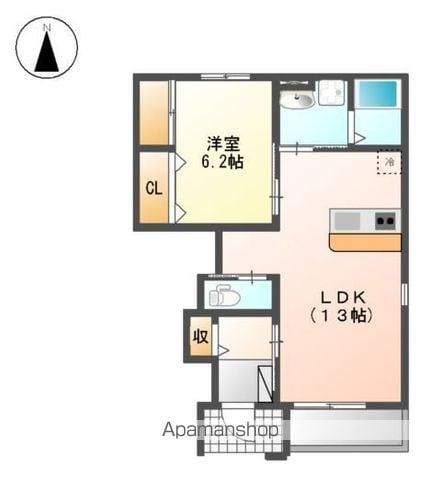 メゾンソレイユ(1LDK/1階)の間取り写真
