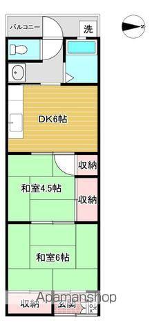 コンフォートプチパイン(2DK/2階)の間取り写真