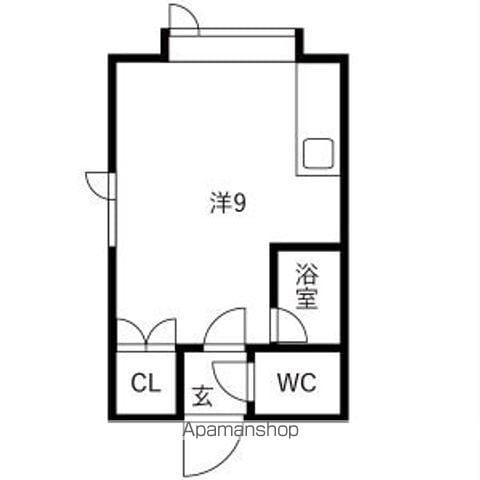 メモリアルパーク文京台 パートⅡ(ワンルーム/1階)の間取り写真