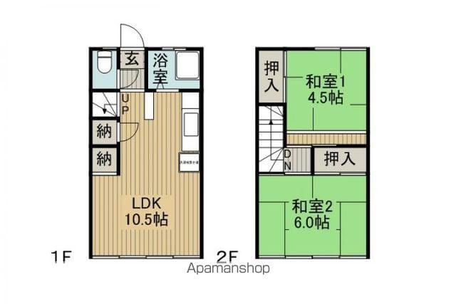 四賀ハウス4号棟(2LDK/1階)の間取り写真