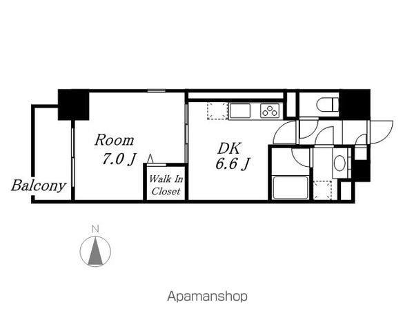 プレスティ則武(1DK/6階)の間取り写真