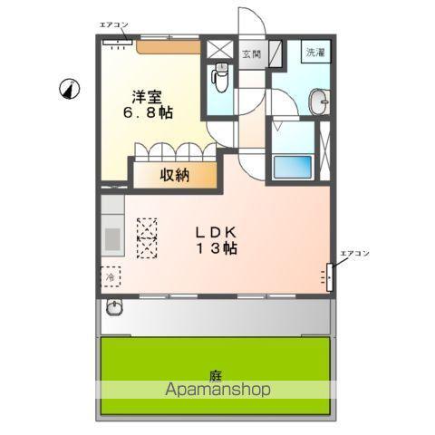クレメント駒木B(1LDK/1階)の間取り写真