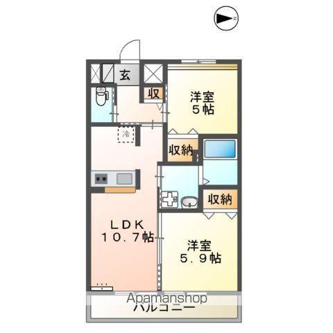 MAISON LUMIERE(2LDK/1階)の間取り写真