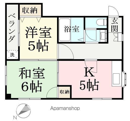 コーポろまん(2K/1階)の間取り写真