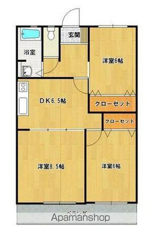 スカイコート大石町NO1(3DK/4階)の間取り写真