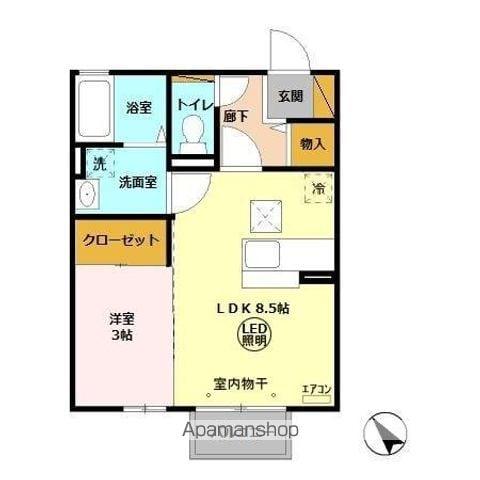 サングリエA(1LDK/1階)の間取り写真