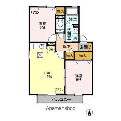 コンフォール・オリエ(2LDK/1階)の間取り写真