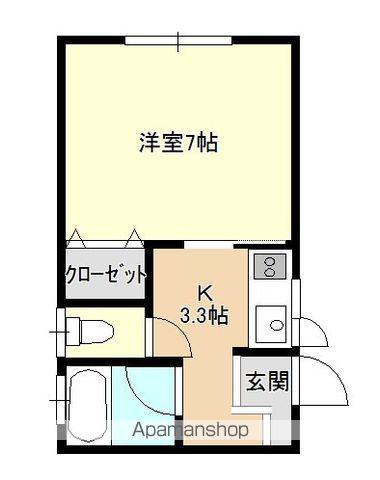 エスポワールⅢ(1K/2階)の間取り写真