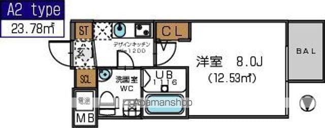 ザパーククロス阿波座(1K/4階)の間取り写真
