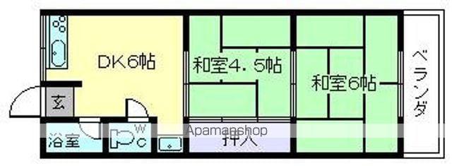 三笠ハイツ(2DK/2階)の間取り写真