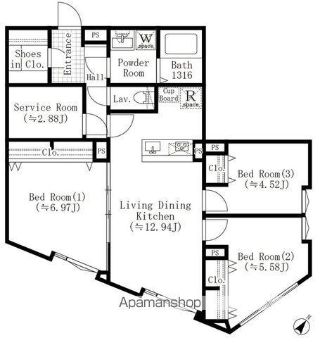 EDIT西池袋(3LDK/2階)の間取り写真