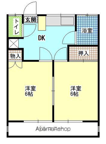 野沢ハイツ(2DK/2階)の間取り写真