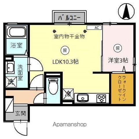 ポワロ Ⅱ(1LDK/2階)の間取り写真