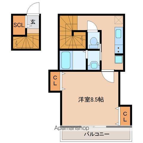 カサアルティスⅠ(1K/2階)の間取り写真