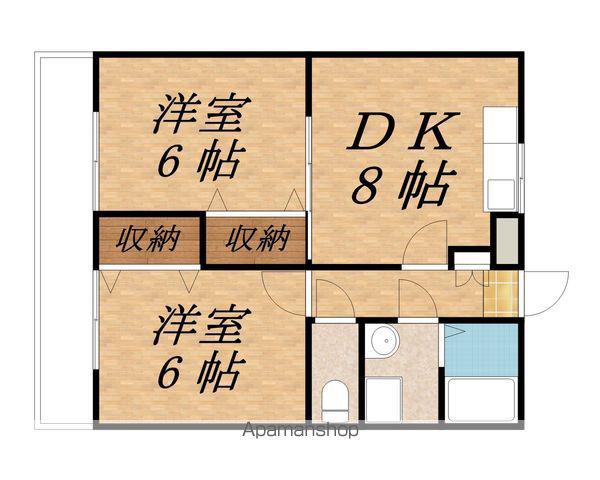 パークシティー沢(2DK/4階)の間取り写真