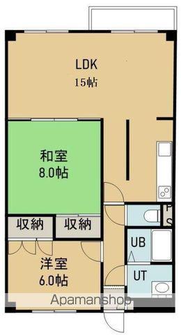 ロクゴーリーブル梁川(2LDK/5階)の間取り写真