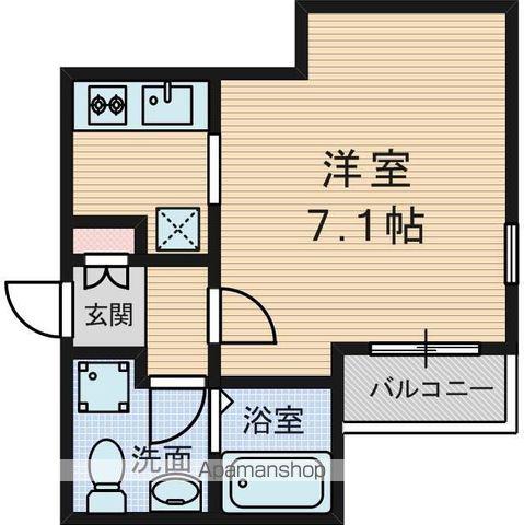 淡路グリーンズ(1K/1階)の間取り写真