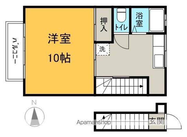 アンサンブル榑木B(1K/2階)の間取り写真