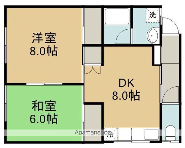 グリーンハウスK(2DK/1階)の間取り写真