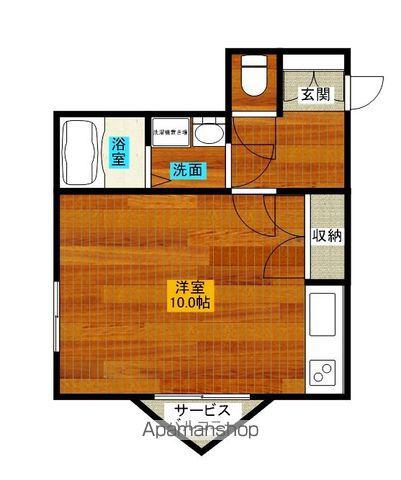ルート宮崎(ワンルーム/3階)の間取り写真