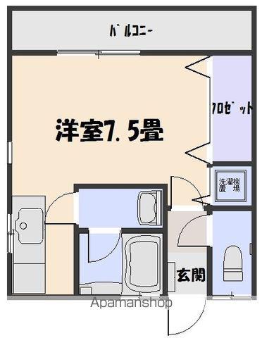 JビルB棟(ワンルーム/2階)の間取り写真