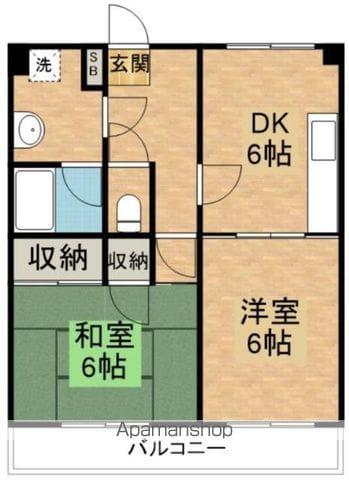 クレール山本(2DK/3階)の間取り写真