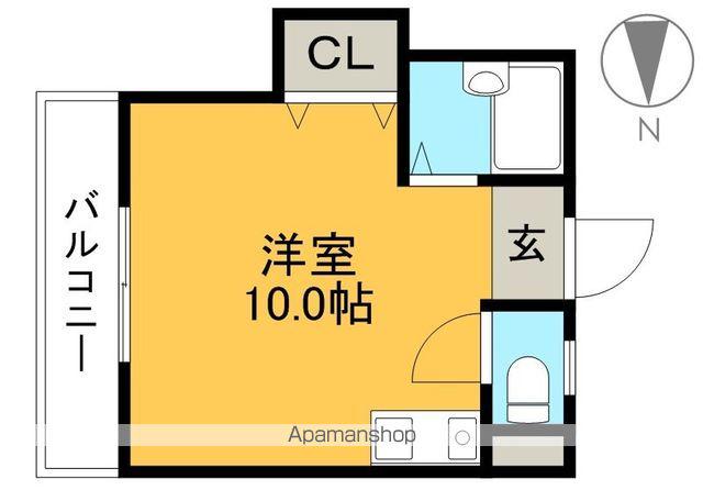 ハイツ六泉Ⅱ(ワンルーム/4階)の間取り写真