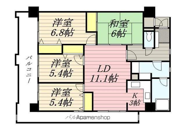 NEW8西新(4LDK/2階)の間取り写真