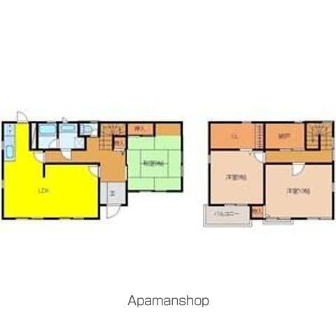 信越本線 越後石山駅 徒歩17分 2階建 築38年(3LDK)の間取り写真