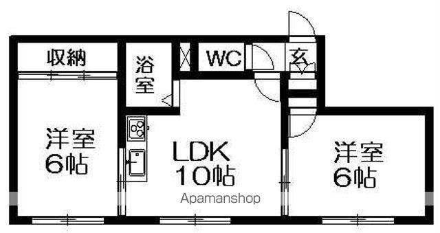 HSハイツ(2DK/3階)の間取り写真