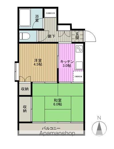 やまよアップルハウス(2K/2階)の間取り写真