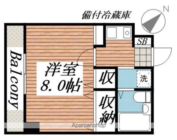 リッツハウス(1K/4階)の間取り写真