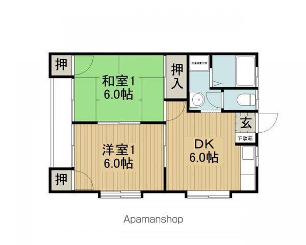 センチュリー溝口(2DK/1階)の間取り写真