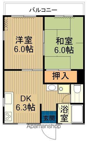 ハイム1.5百槻(2DK/2階)の間取り写真